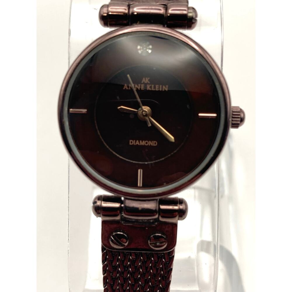 Anne Klein Chocolate Gold Diamond Women's Watch 26mm - Fresh Battery Wrist 5.75